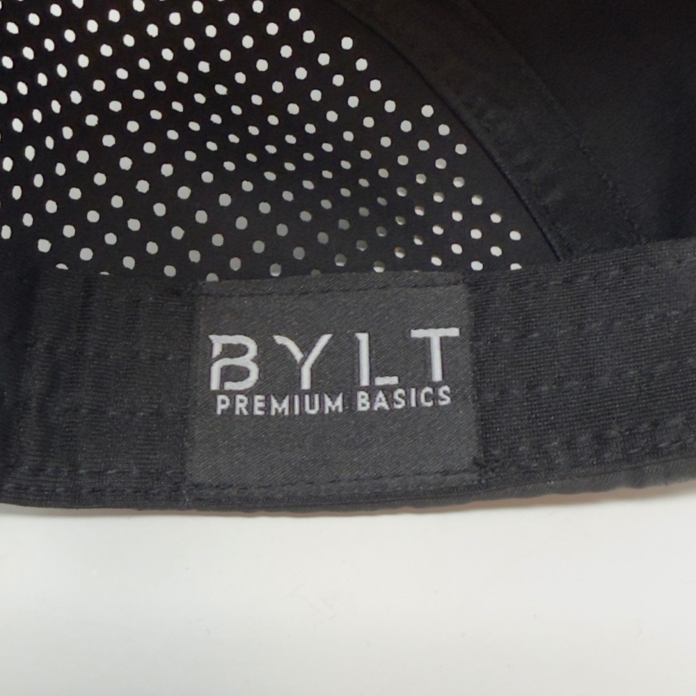 BYLT Premium Basics Mens Black 5 Panel Performance Hat Adjustable Running Cap - Picture 9 of 9